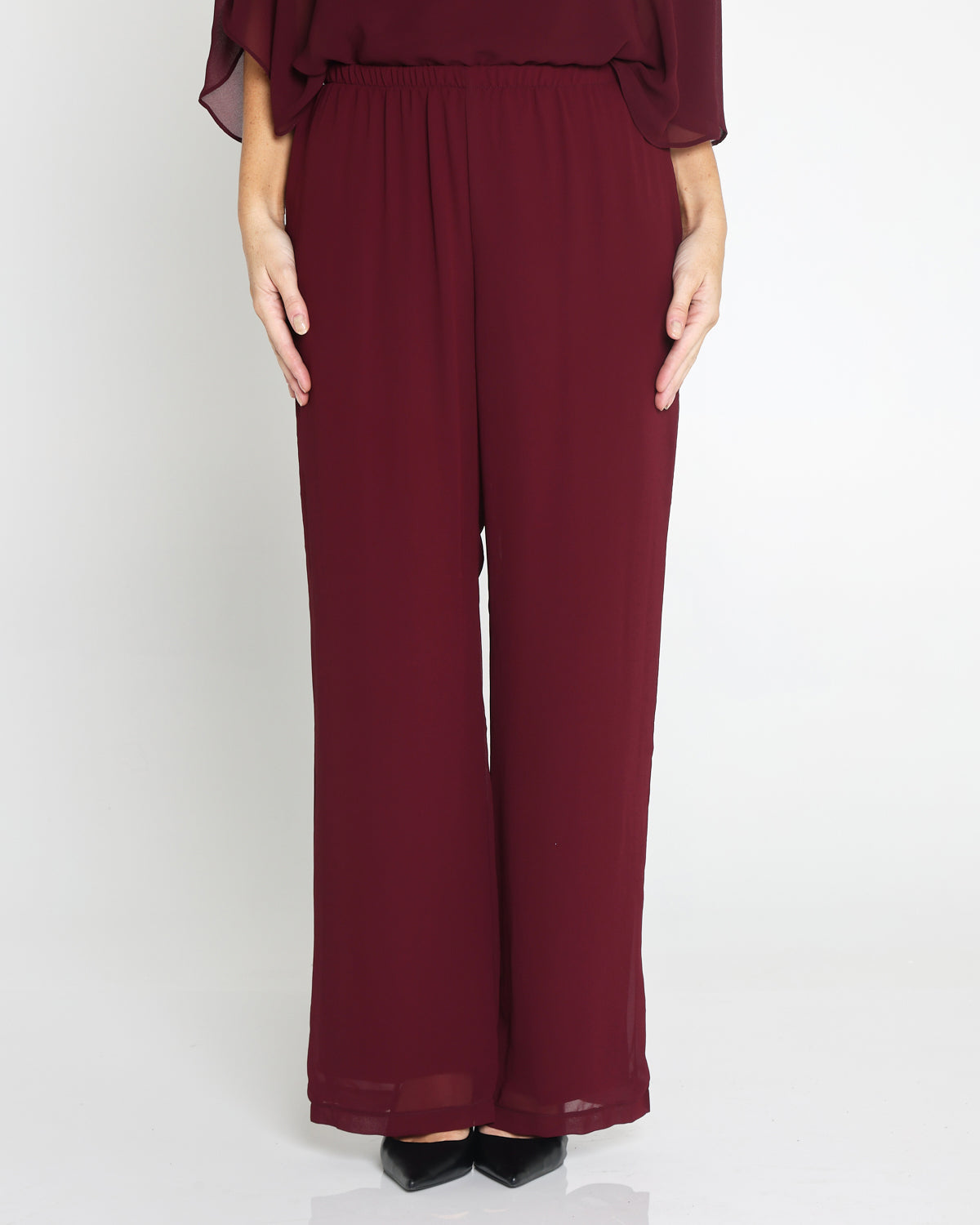 Rendezvous Chiffon Pants - Burgundy