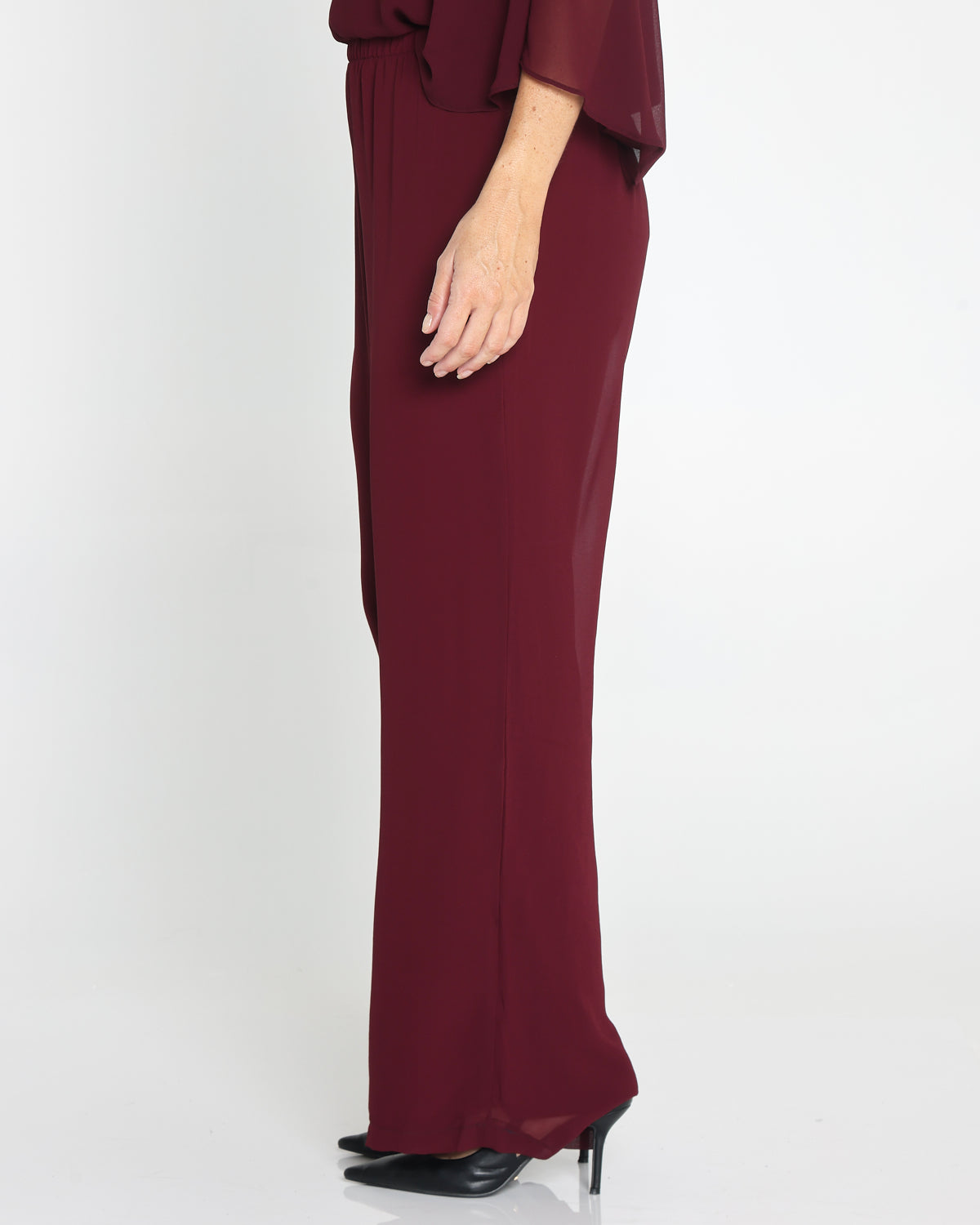 Rendezvous Chiffon Pants - Burgundy