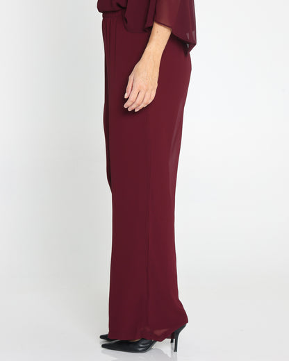 Rendezvous Chiffon Pants - Burgundy