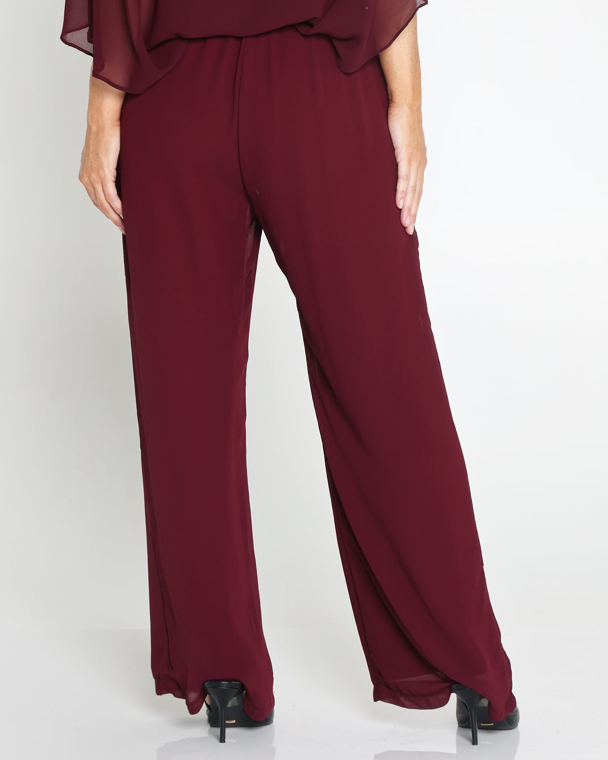 Rendezvous Chiffon Pants - Burgundy