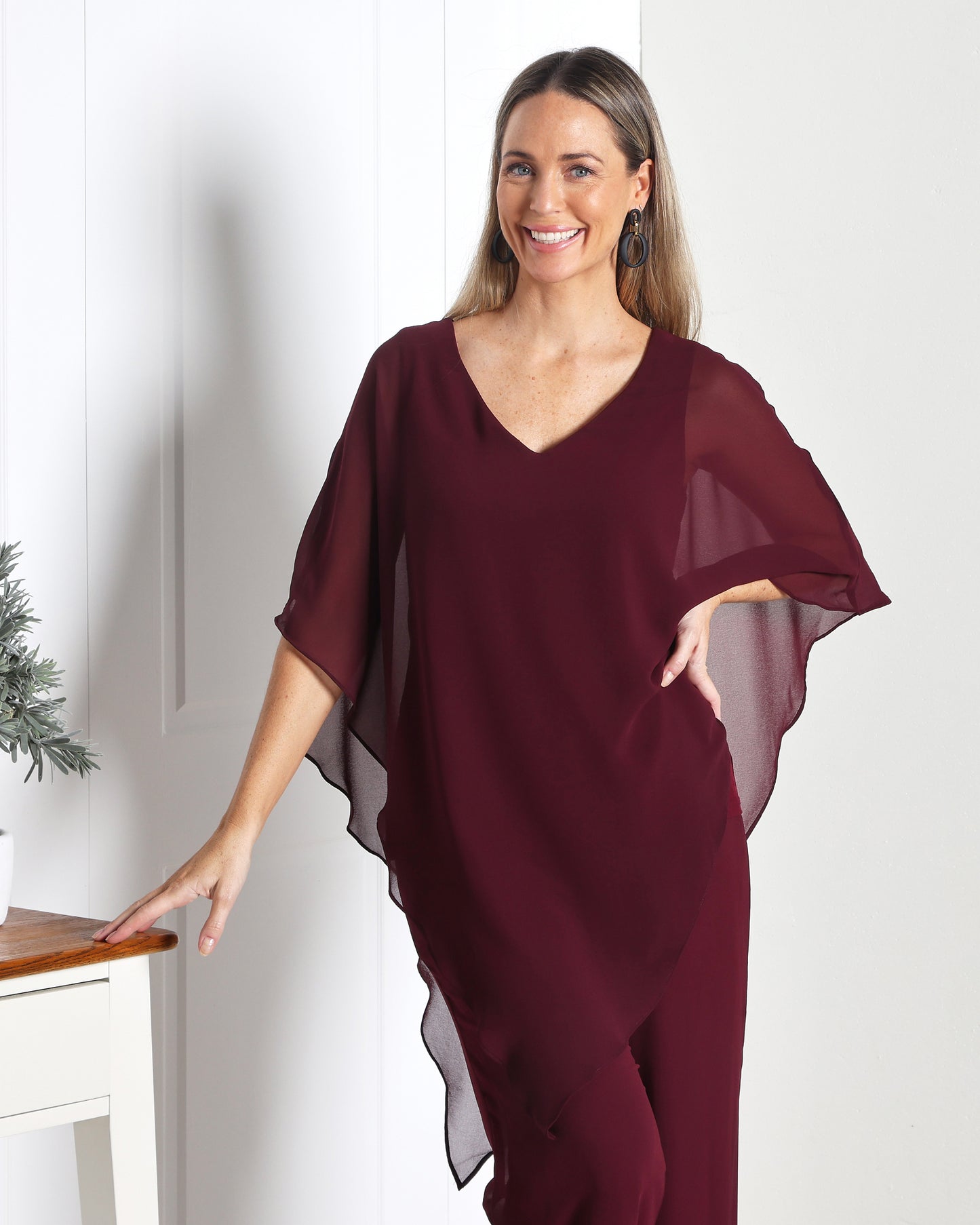 Aubriella Top - Burgundy