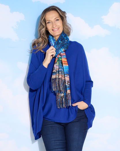 Button Back Knit Jumper - Cobalt