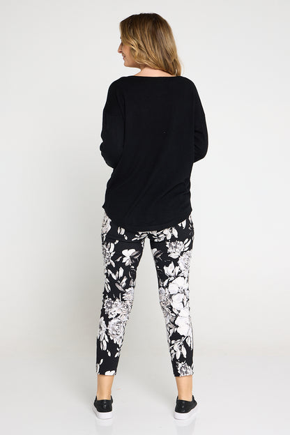 Moira Pants - Black/White Floral