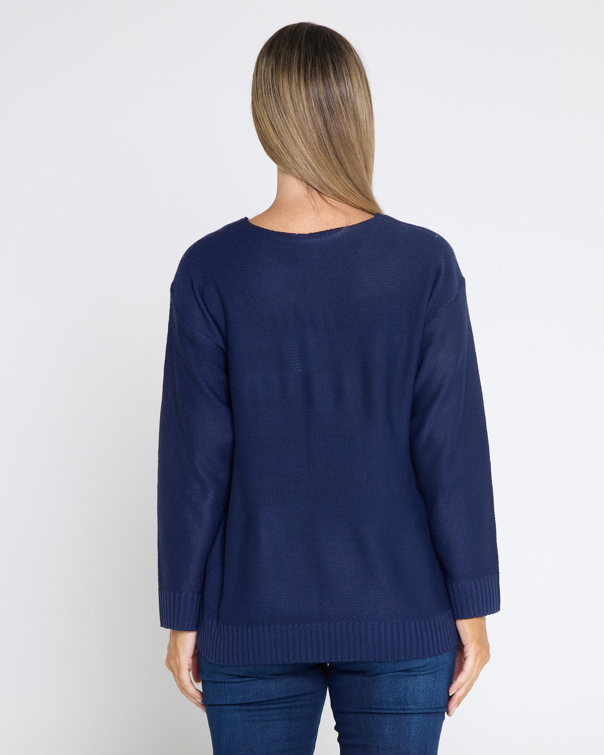 Shani Foil Knit - Navy