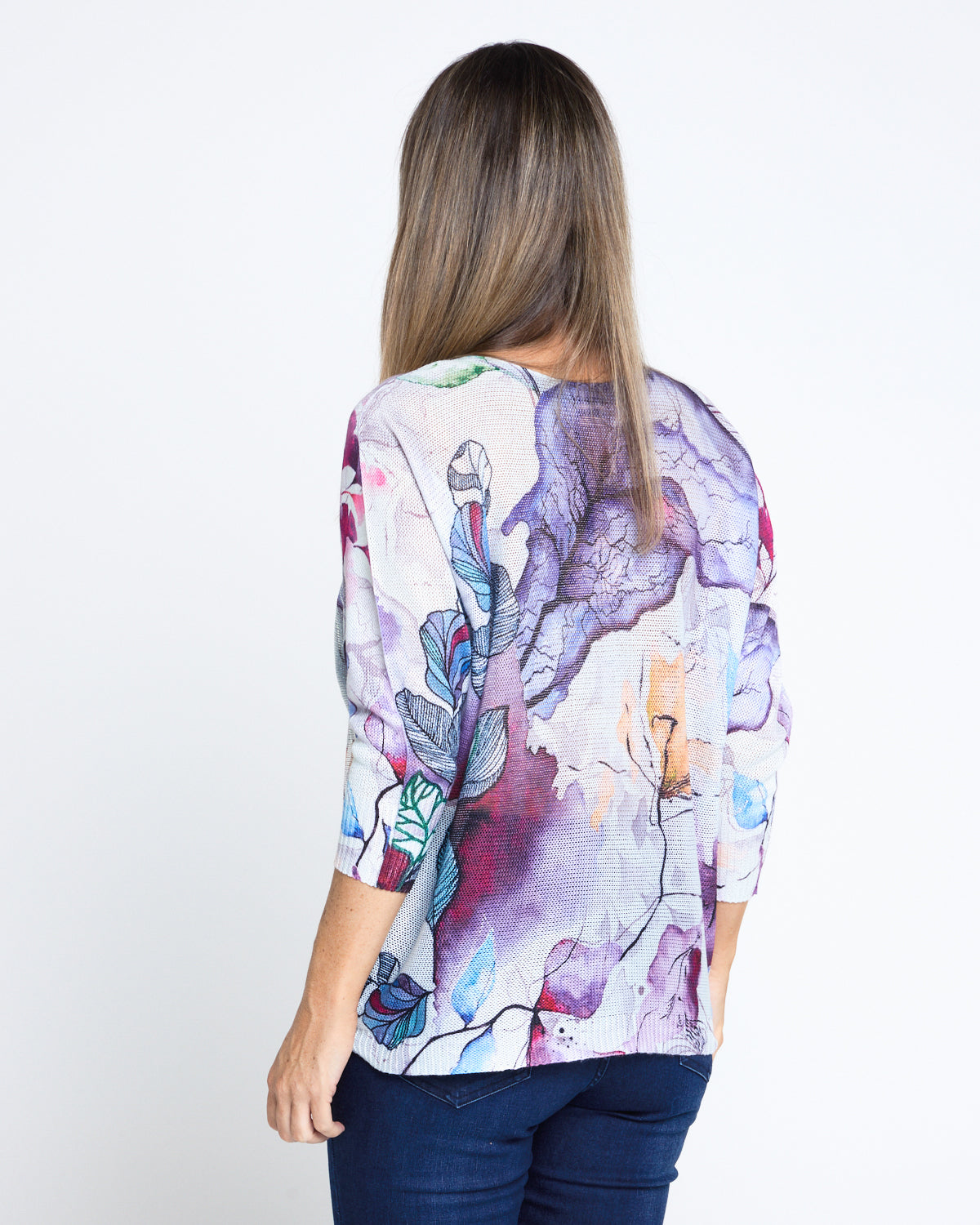 Florentina Knit Top - Violet Watercolour