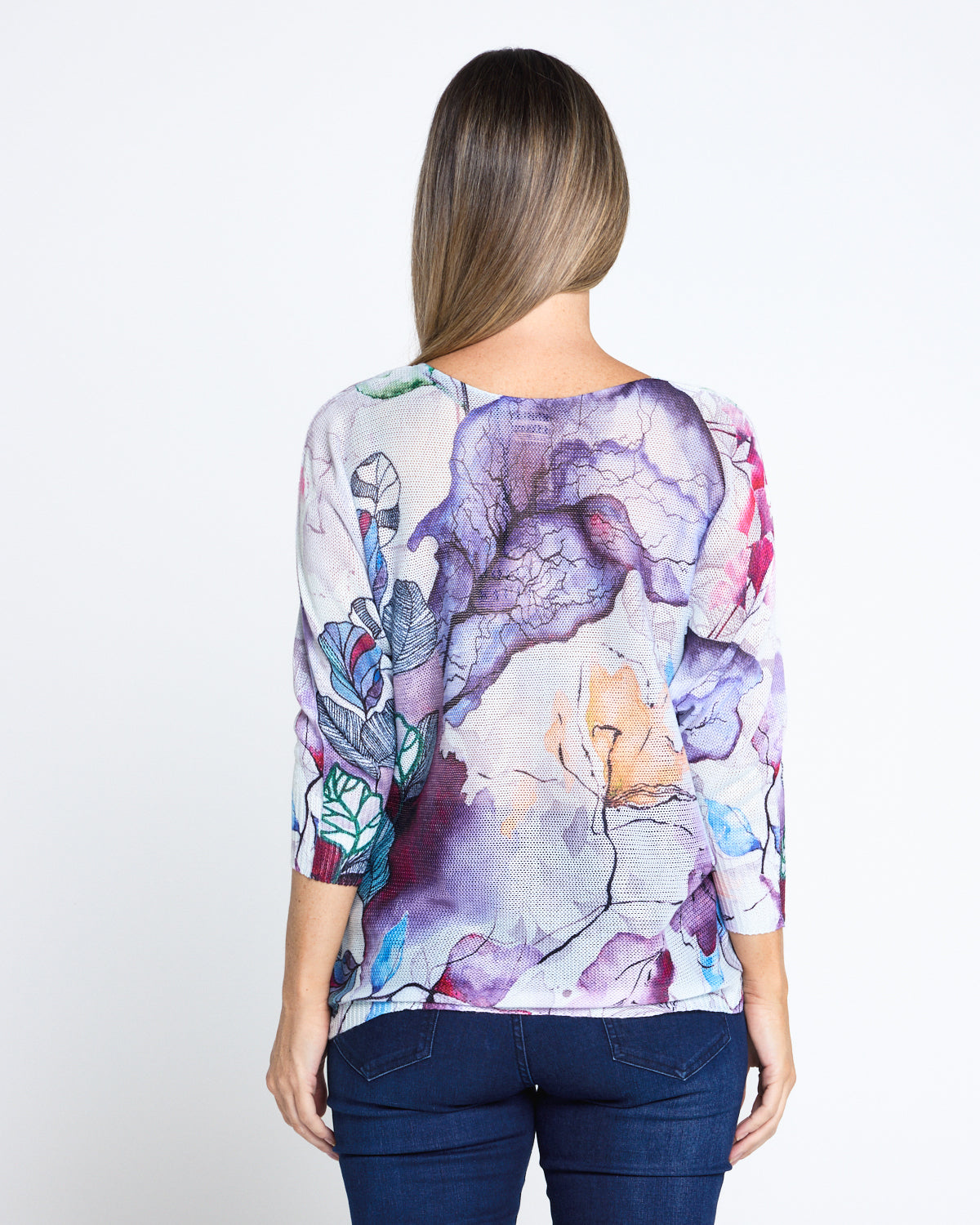 Florentina Knit Top - Violet Watercolour