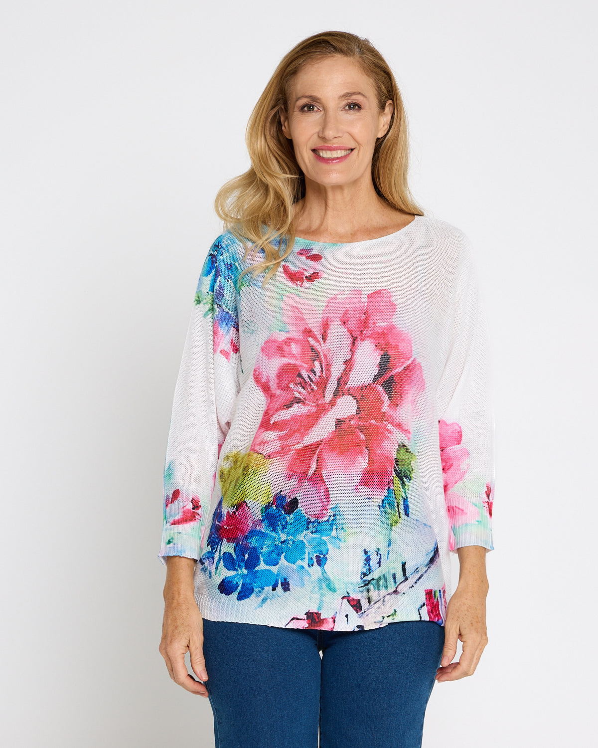Florentina Knit Top - Watercolour Bloom