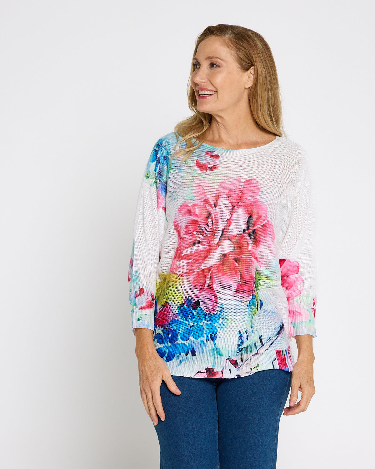Florentina Knit Top - Watercolour Bloom