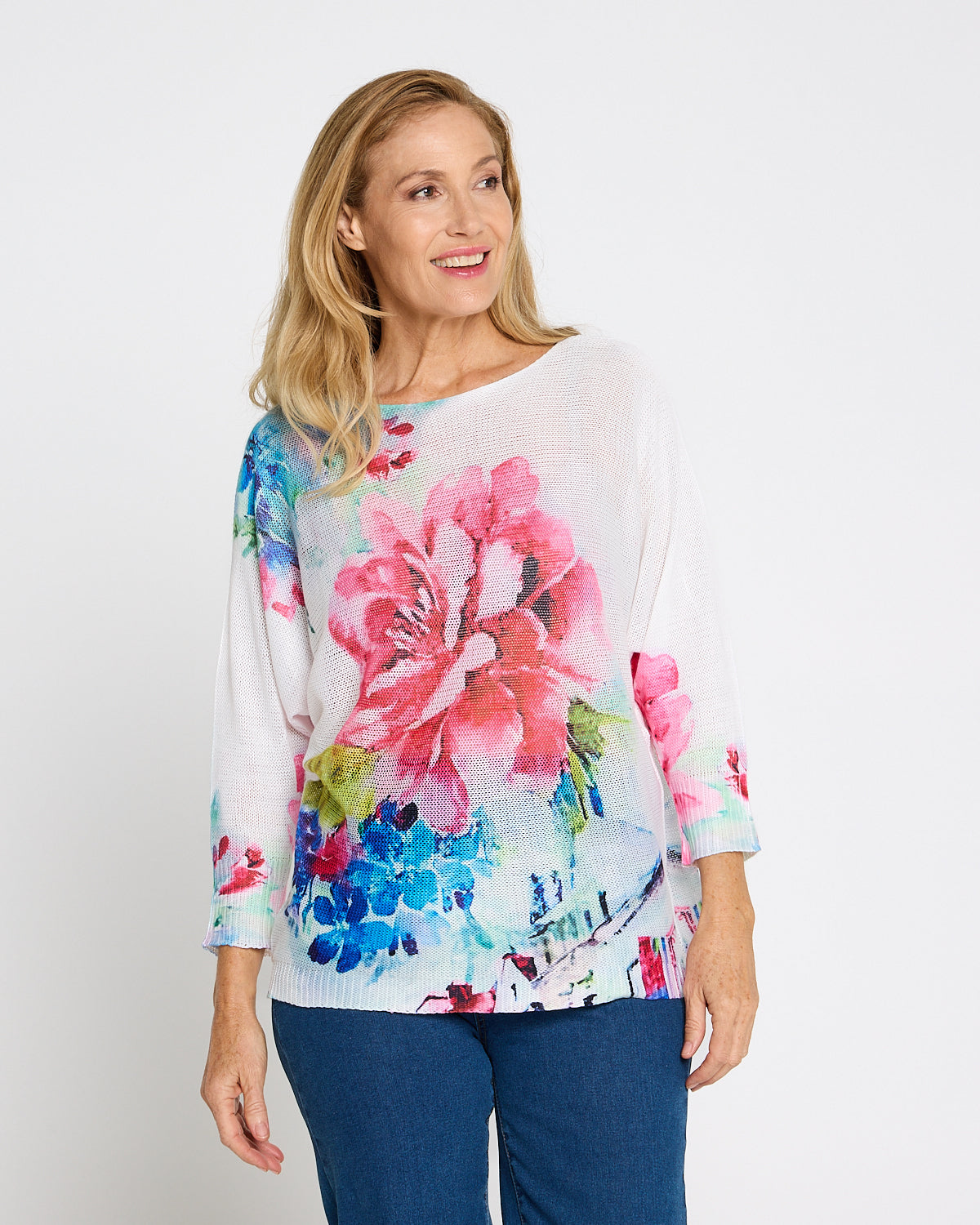 Florentina Knit Top - Watercolour Bloom