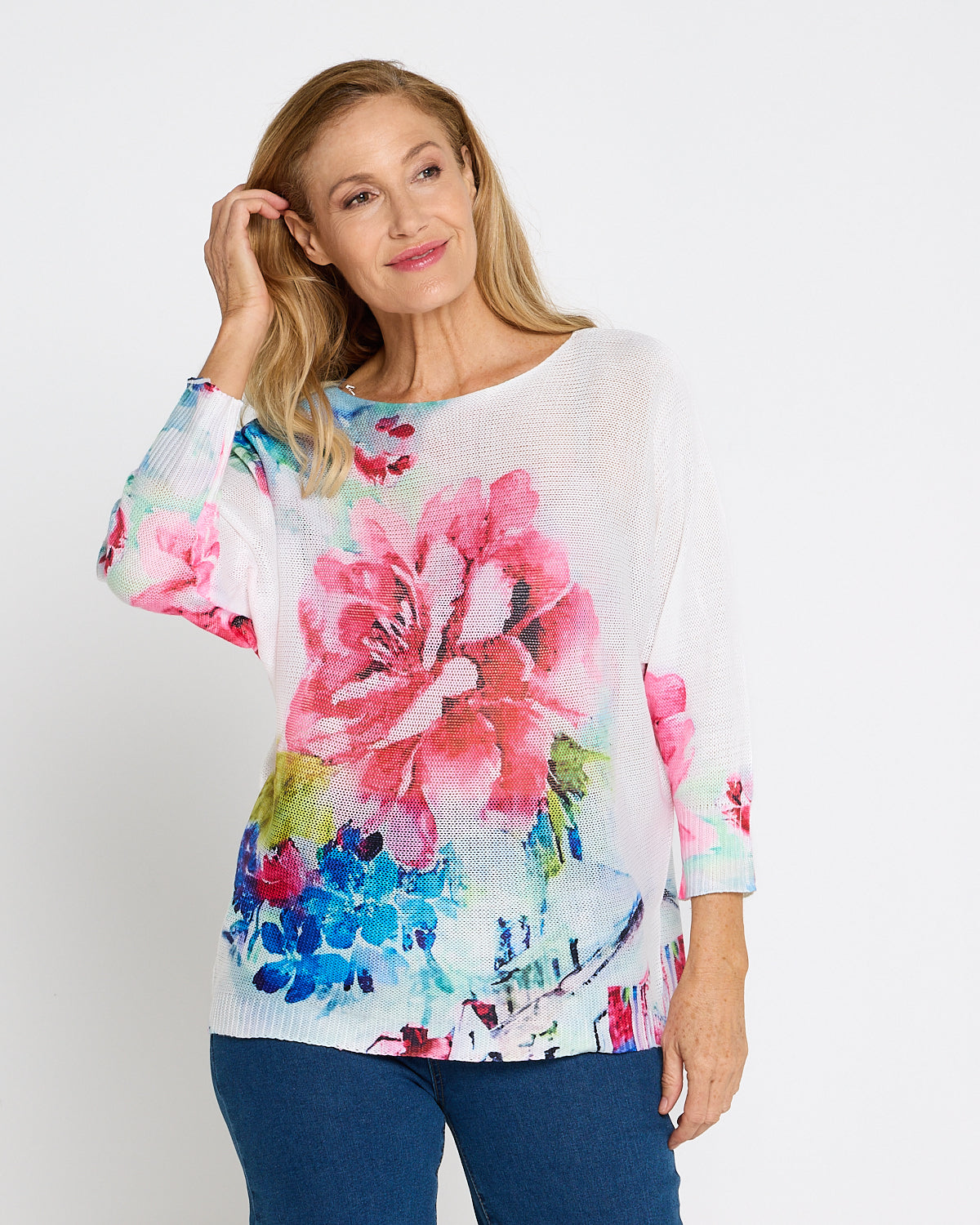 Florentina Knit Top - Watercolour Bloom