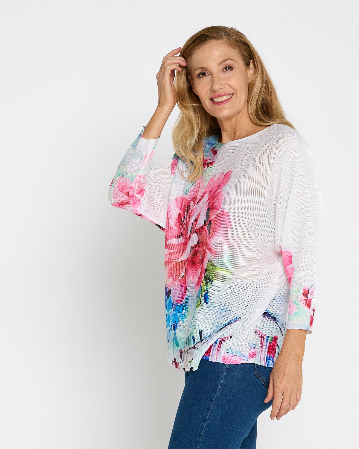 Florentina Knit Top - Watercolour Bloom