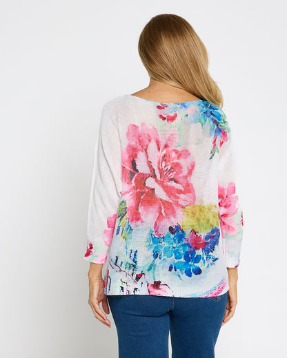 Florentina Knit Top - Watercolour Bloom