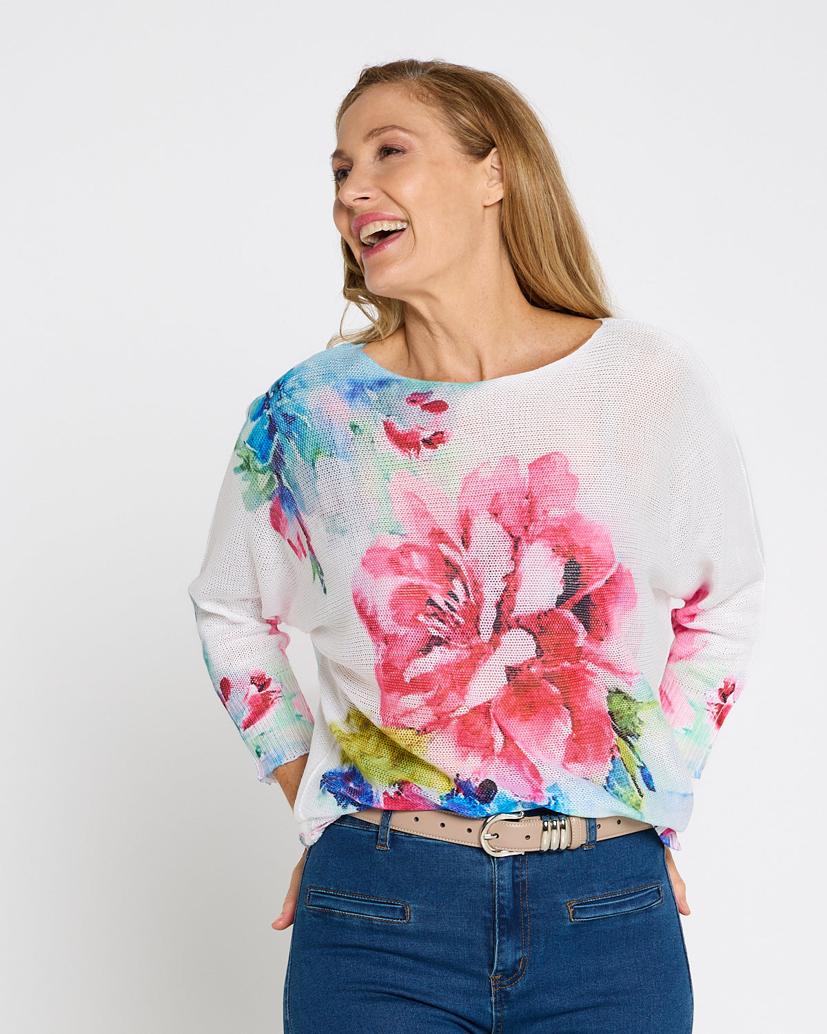 Florentina Knit Top - Watercolour Bloom