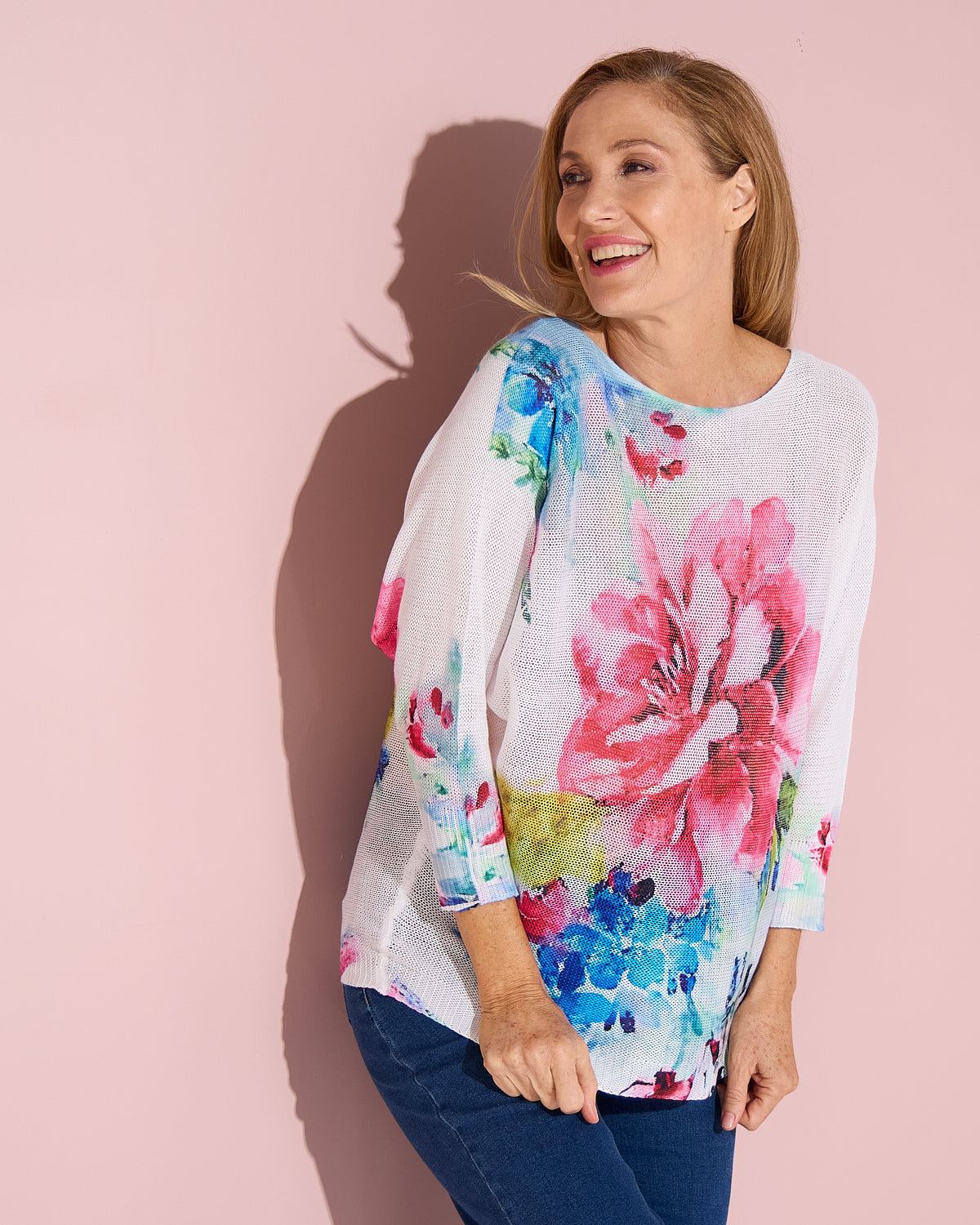 Florentina Knit Top - Watercolour Bloom