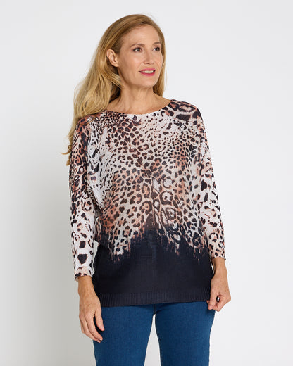 Florentina Knit Top - Leopard Print
