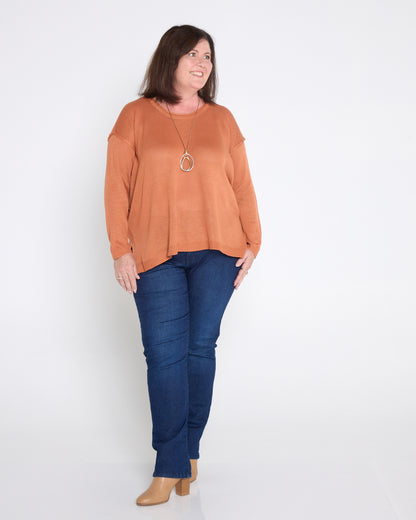 Freya Cotton Knit - Rust