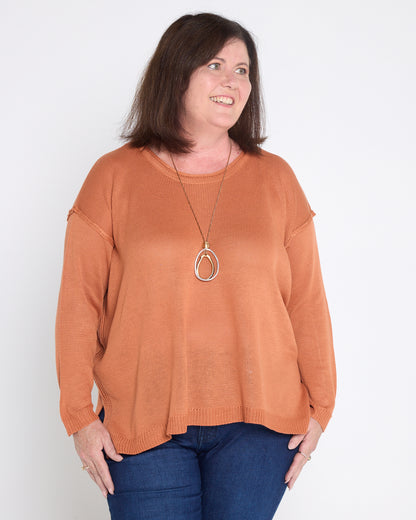 Freya Cotton Knit - Rust