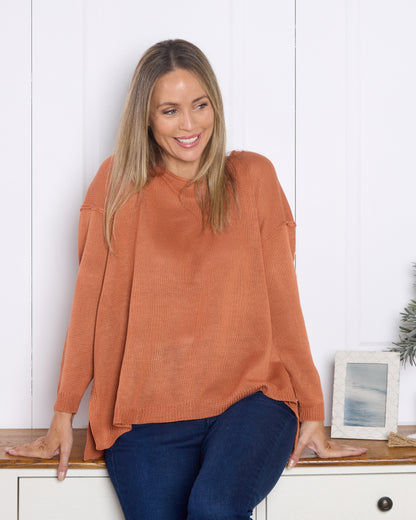 Freya Cotton Knit - Rust