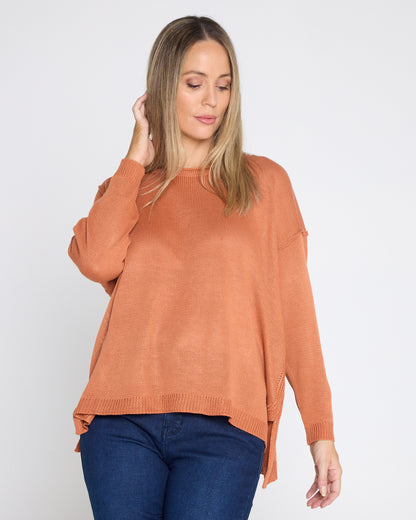 Freya Cotton Knit - Rust