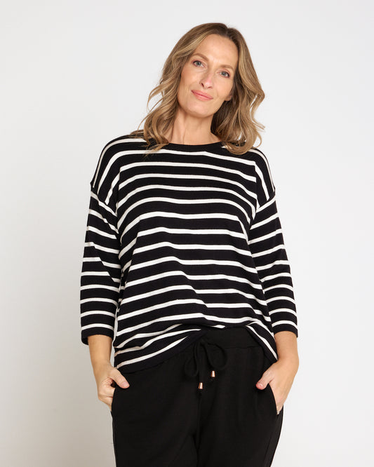 Natasha Top - Black Stripe