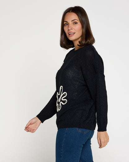 Alula Embellished Knit - Black