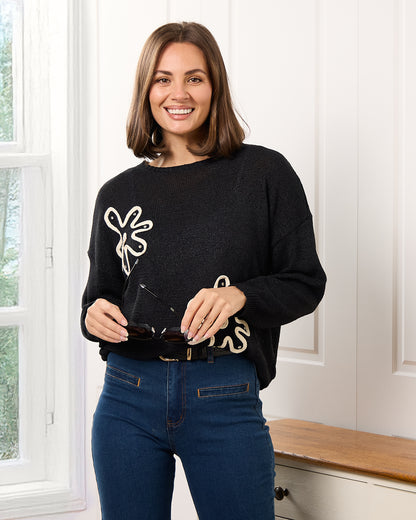 Alula Embellished Knit - Black