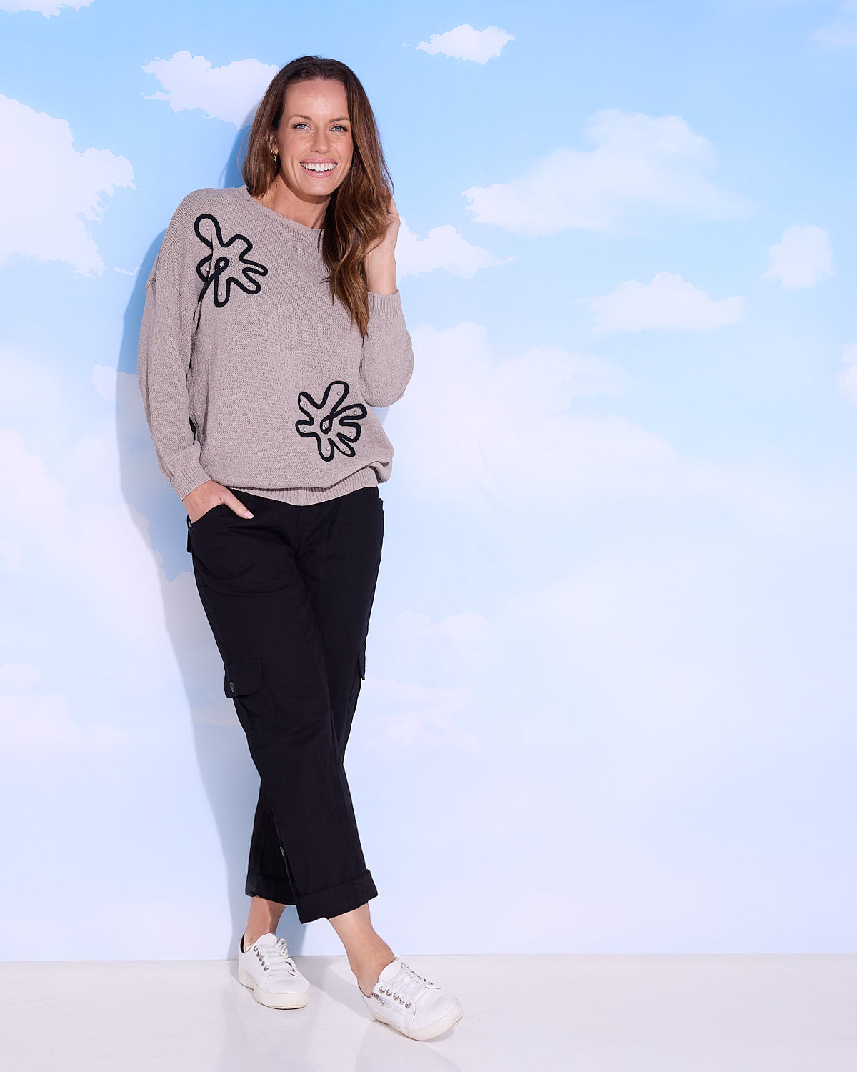 Alula Embellished Knit - Mushroom