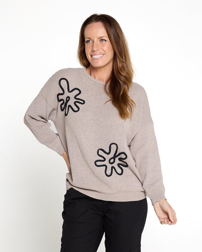 Alula Embellished Knit - Mushroom