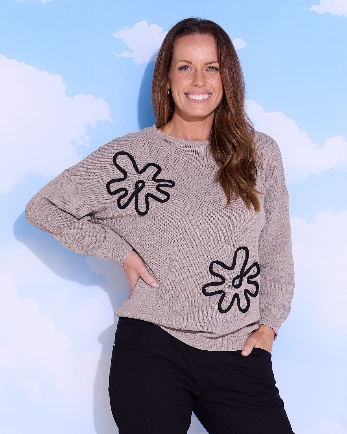 Alula Embellished Knit - Mushroom