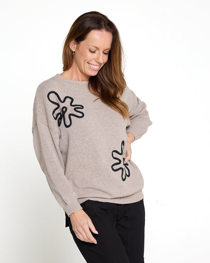 Alula Embellished Knit - Mushroom