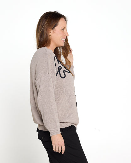 Alula Embellished Knit - Mushroom