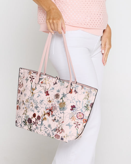 Blush Meadow Tote &  Bag Set – Floral