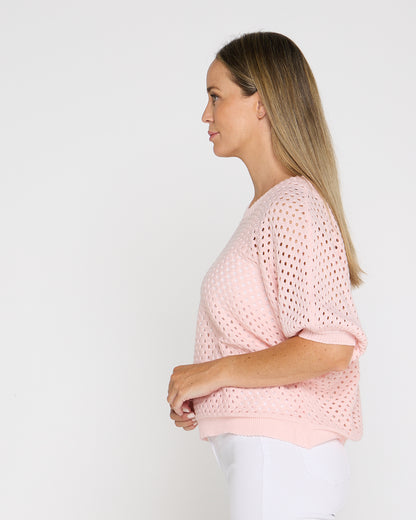 Joelle Summer Knit Top - Pink