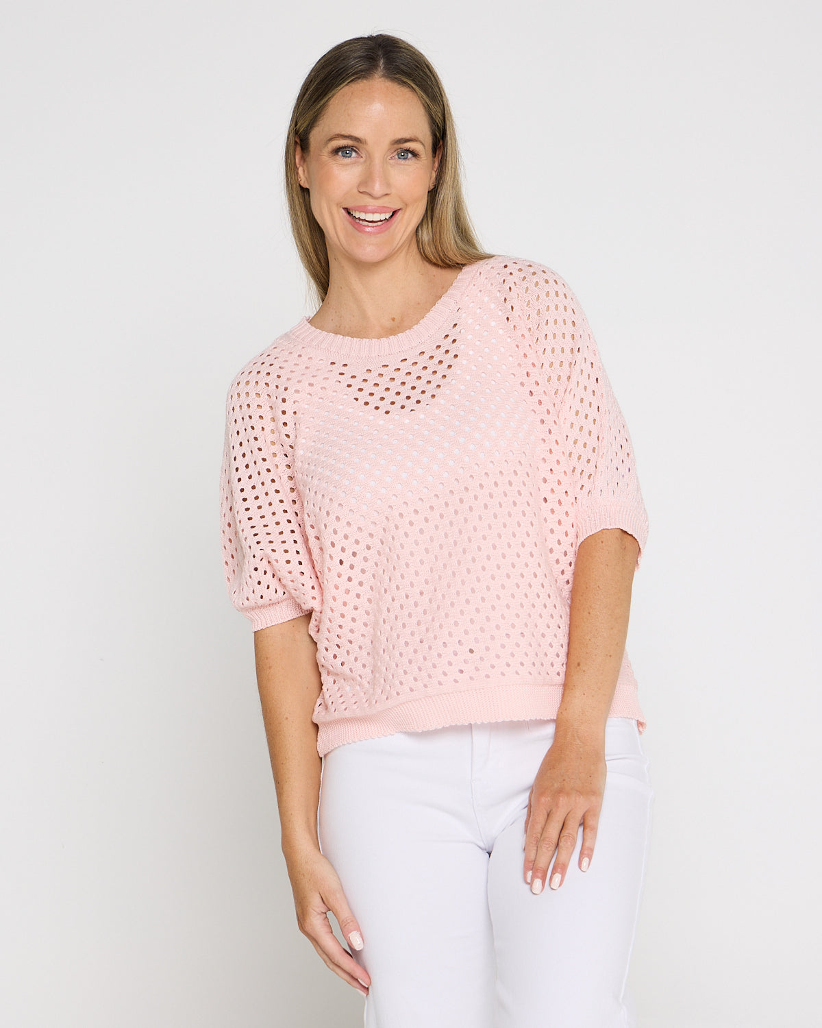 Joelle Summer Knit Top - Pink