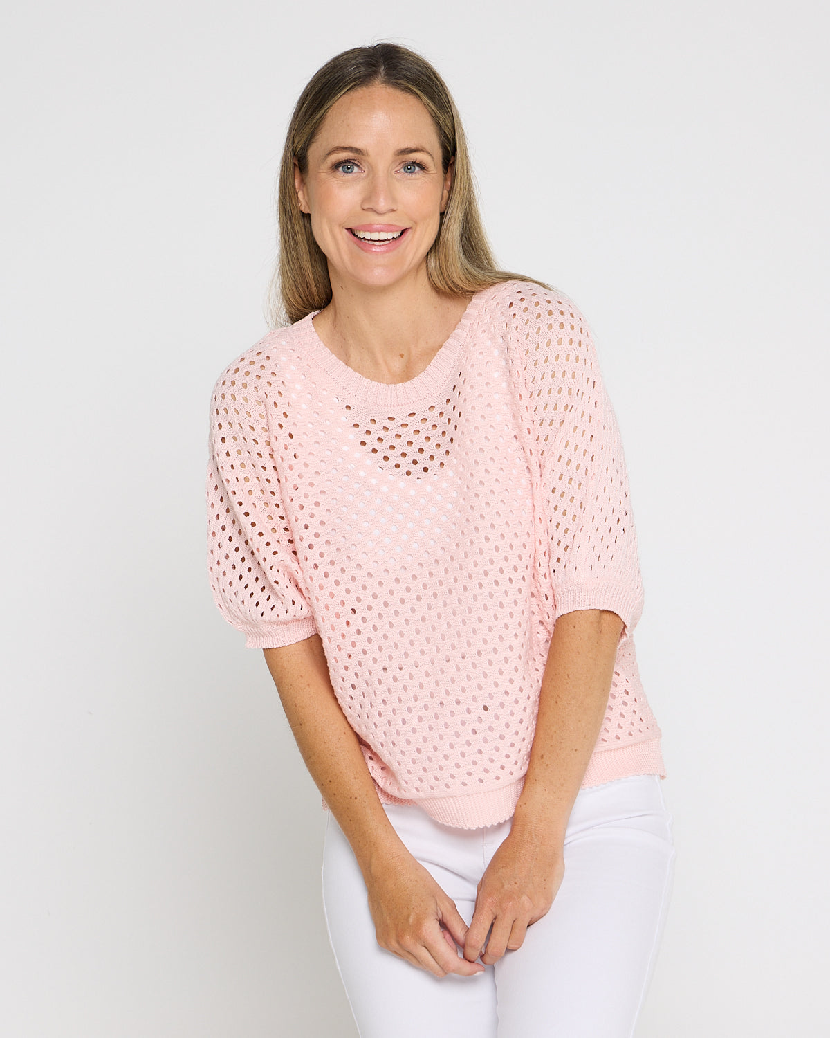 Joelle Summer Knit Top - Pink