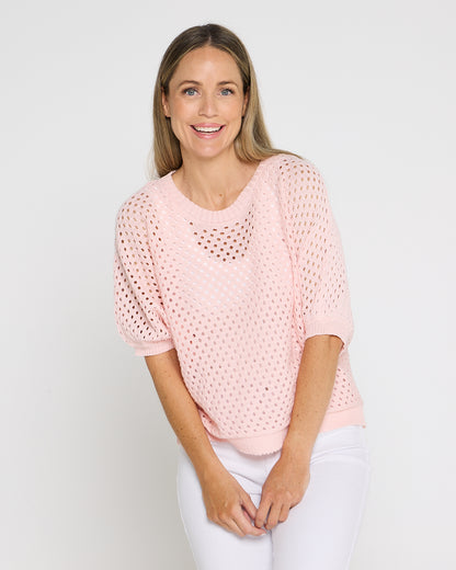 Joelle Summer Knit Top - Pink