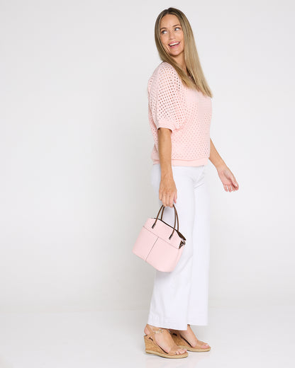 Joelle Summer Knit Top - Pink