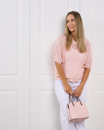 Joelle Summer Knit Top - Pink
