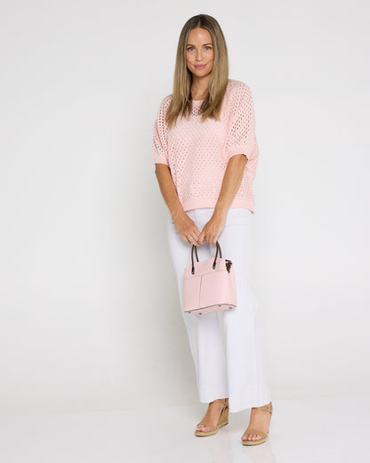 Joelle Summer Knit Top - Pink
