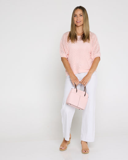 Joelle Summer Knit Top - Pink