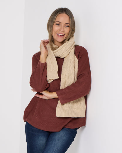 Ashland Scarf & Beanie Set - Cream