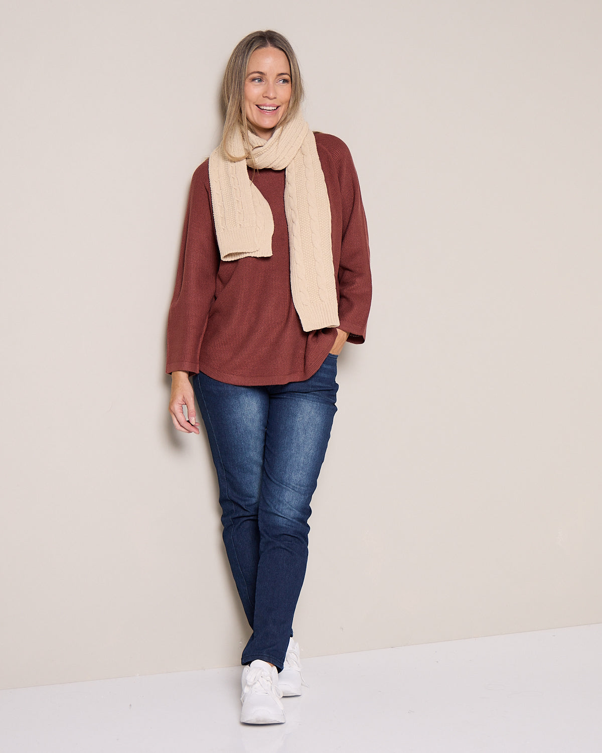 Ashland Scarf & Beanie Set - Cream
