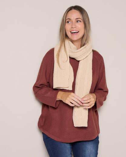 Ashland Scarf & Beanie Set - Cream