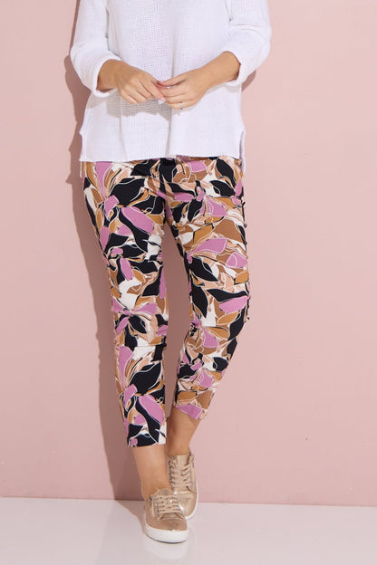 Moira Pants - Pink/Brown Print