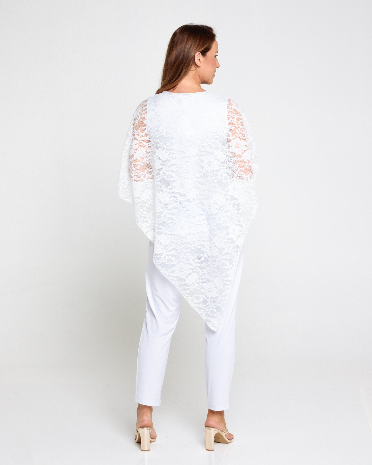 Eliza Lace Overlay Top - White