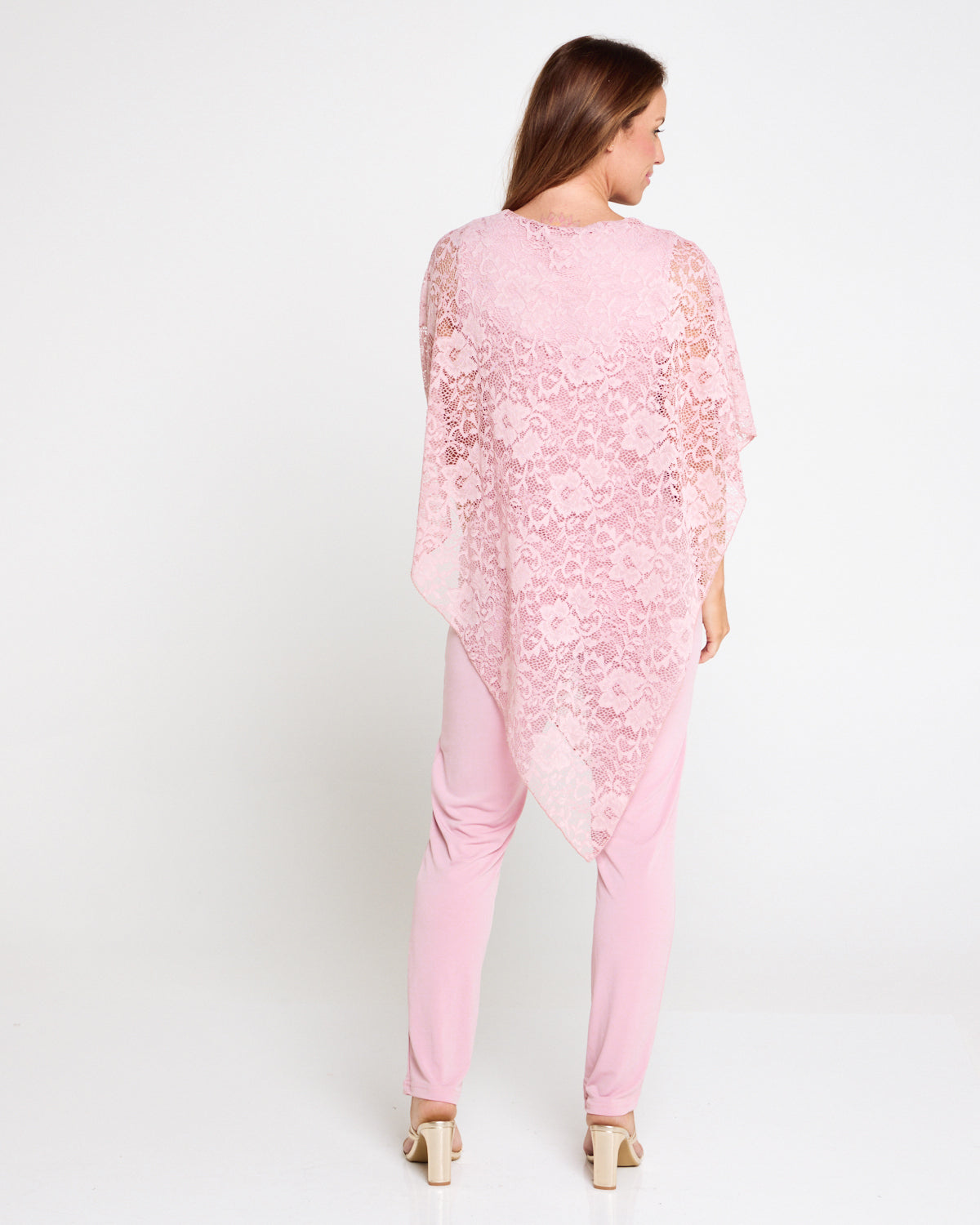 Eliza Lace Overlay Top - Pink