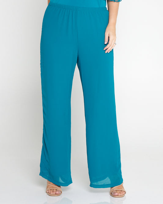 Rendezvous Chiffon Pants - Teal