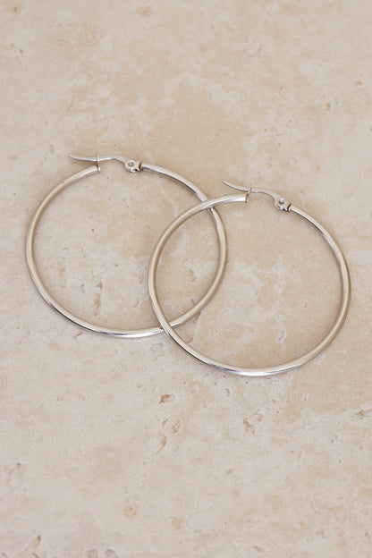 Cara Hoop Earrings - Silver