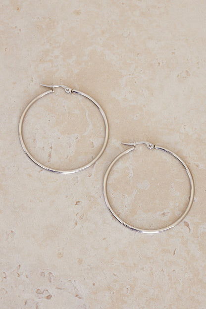 Cara Hoop Earrings - Silver