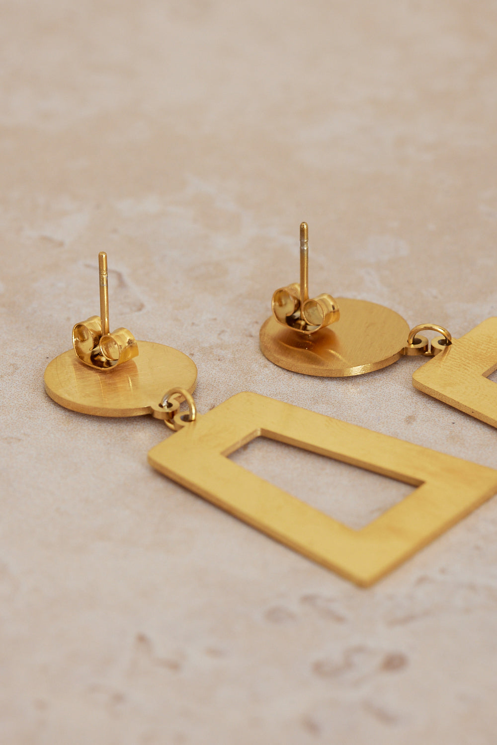 Geo Drop Earrings - Gold